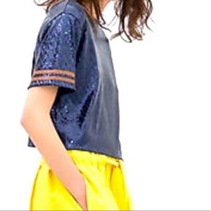 ZARA Sequin Varsity-esque Top
